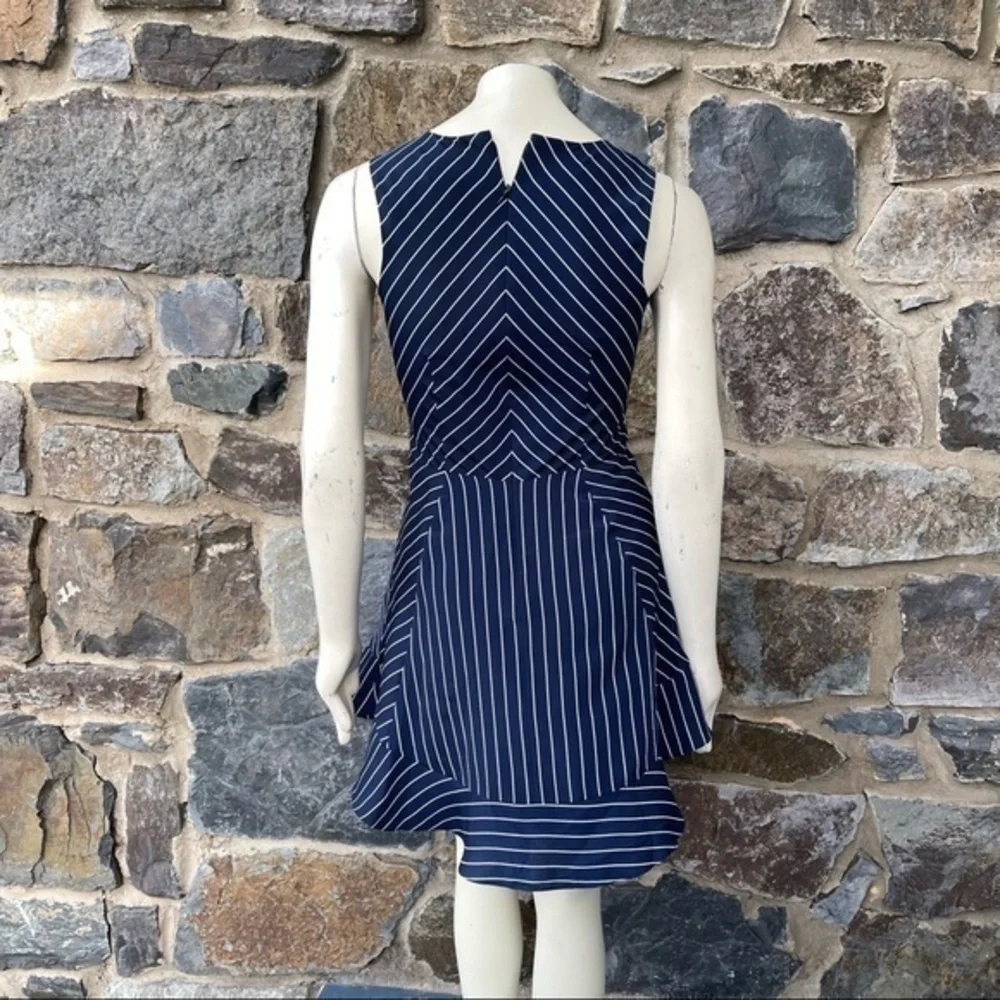 J.Crew Nautical Pinstripe Flounce Sleeveless Dress size 0